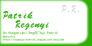 patrik regenyi business card